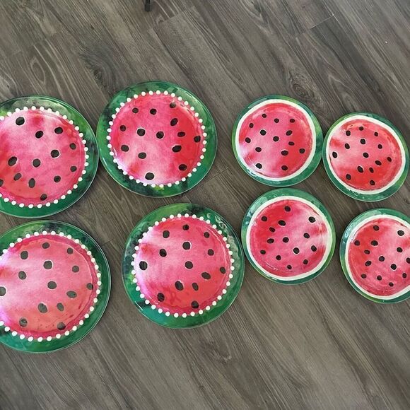 Watermelon set of 8 plates - Picture 1 of 4